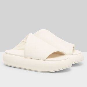 MARSELL white Leather slides, platform cloud sandals, Brand New
